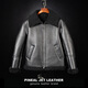 PJL new men's short fashion casual genuine leather fur one-piece wool lapel sheepskin leather jacket black M (130Jin Jin is equal to less than 0.5kg)