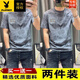 Playboy (Playboy) 2025 Summer Nueva camiseta de manga corta para hombres Estampado de cuello redondo versátil impreso de cuerpo completo
