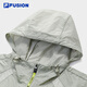 Filafusion Filafusion Herren gewebte Jacke Zhang Hao gleicher Stil 2025 Herbst Casual Lose Sun Protection Kapuze mit Kalt weißer Graugy M 170/92a/m