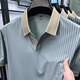 DVW International Herrenbekleidungsmarke T-Shirt Herren Kurzarm 2025 Sommer Daddy's Kleidung gestreift koreanische Mode Casual Polo Halbärmel Black 2xl 54 150-165Jin [Jin gleich 0,5 kg]
