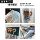 Jeep Spirit kurzärmeliges T-Shirt für Männer 2025 Sommer dünne Mode gedrucktes T-Shirt Xinjiang Baumwolle rundes Hals halbärmelig Männer Top T White 2 [ZJ1047 Fit Version] M für 90-108jin [Jin gleich 0,5 kg] geeignet.