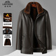 Classic car removable middle-aged and elderly velvet thickened leather jacket men's dad winter clothing warm men's leather jacket tops men's clothing