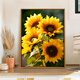 Treppenhängelbilder, Sonnenblumen, Sonnenblumen und sonnig, Heilung, digitale Ölgemälde, DIY -Farbgemälde, Gemälde für Wohnzimmerhänge, dekorative Gemälde, SJ14382 60*80 cm, eingedicktes festes Holz in innerer Rahmen + äußerer Rahmen (Default Log 12