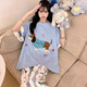 
Junjunsui Dimei pajamas for women in summer 2025 new pure cotton short-sleeved trousers large size cartoon cute student summer home clothing short-length-KAY-88557 L (recommended 90-110Jin [Jin equals 0.5 kg])