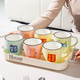 Fantasy housewarming new home living room family cup cup holder household drinking water family ceramic cup water cup set high blessing style 6 cups (6 patterns) handle drain tray
