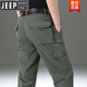 Jeep (Jeep) High-End-Hosen für die Frühlings- und Sommer-Dünnen-Multi-Tasten-Hose von Männern für Männer lange Hose für Männer Lose großer Größe reines Baumwoll-Arbeitskleidung 9922 Grau-dünn 29 Taillenumfang zwei Fuß eins eins
