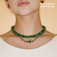 The use of useless leisurely and interesting natural zoisite combination necklace Cuban chain stacking original design light luxury niche gift gift box stacking necklace combination zoisite necklace + zoisite symbol + Cuban chain necklace