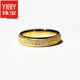 YIBIY2025 latest nail sand ring jewelry 18K gold inlaid stone men and women couple rings with engraving in stock No. 8 (18K yellow)