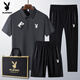 Playboy (Playboy) Ice Seide Kurzärärmelte T-Shirt für Herren-Vater Sommerkleidung mittleren Alters mittleren Alters und ältere Gelegenheitssportanzug Vatertag 6630 Stile-Ulan [Drei-teiliger Set] Playboy Authentic M trägt 90-105 Jin [Jin Equals Equals gleichen] Playboy Authentic Authentic Authentic