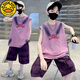 G.Duckkids Boy Vest Set Summer 2025 Новый средний и большой детский костюм Летний красивый мальчик летний рукавиц