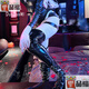 
Universal queen outfit open-stand tights zipper sm jumpsuit training flirting sexy leather jacket sexy uniform seductive suit black leather bian