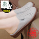 Woodpecker half-slippers for women 2025 new summer wear lazy shoes for women with a sneaker with a skirt sandals for women gray 9898 35