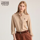 Teenie Weenie Bear Women's Shirt 2025 Autumn New Daily Commuter Loose Comfortable Long Sleeve Top Khaki M