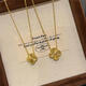 Lao Phoenix 999 Vietnamese sand gold lucky four-leaf clover necklace simulated gold laser clavicle chain light luxury four-leaf clover necklace about 40cm 5cm extension cord