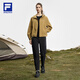 Fila Offizielle Frauenwebende Jacke für Frauen 2025 Herbst Neue Outdoor-Sportarten Einfacher loser Kapuze-Top Urdu Khaki-DK M 165/84a/m