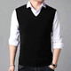 New V-neck men's wool vest gentleman men's pullover knitted vest business knitted sweater td khaki 2XL 120 130-155Jin Jin is equal to 0.5 kg