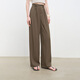 Self-exquisite small drooping micro-scisor casual pants for women 2025 new wide-leg pants high waist slimming straight-leg pants trousers vegetarian brown S (size: 3)