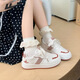 Chaussures féminines Huili Chaussures blanches mignonnes mignonnes Sweet épaisses pour femmes en automne et hiver polyvalent chaussures décontractées pour les étudiants chaussures de sport vin blanc rouge 36