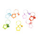 Colorful five-pointed star acrylic keychain pendant, dopamine color earphone case pendant, couple bag decoration, 1 color star keychain (random color)