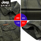 Jeep Spirit Jeep Summer d'âge moyen et jeune chemise à manches courtes décontractées pour hommes en liberté grande taille de papa à double poche équipe de travail militaire vert 5009 m