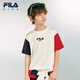 
FILA [Set] Fila Children's Short Sleeve T-Shirt Shorts 2025 Autumn New Casual Two-Piece Set Yunmu White-WT 150