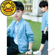 G.DUCKKIDS children's clothing boys' thin coat 2025 new summer baseball uniform medium-sized children's jacket cardigan children's sun protection clothes trend gray blue 130 cm height about 120 cm
