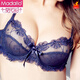Modal Sexy Style Mesh Spitze Unterwäsche Frauen -BH -Set Europäische und amerikanische atmungsaktive BH ohne Schwamm schwarz M 75b = 34B+ Unterwäsche