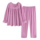 Roseme Roseme Spring and Summer New 15042 Pure Cotton Jacquard tela arrugada de tela redonda de encaje de encaje de manga larga Pajama Púrpura S (155)
