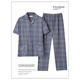 Pajamas Yalu Men's Summer Pure Cotton 2024 Nouveau pantalon à manches courtes Coton pur et taille Pure plus pour l'usure en plein air. JL691 Crown Blue M -110Jin [Jin est égal à 0,5 kg]