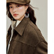 
Inman Air Layer Suede Short Jacket 2025 Autumn Women's New Retro Maillard Loose Jacket Coffee S