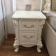 
European-style mini bedside table simple narrow storage cabinet small bedside cabinet storage cabinet two-pull small cabinet pastoral telephone table 9866 ivory white gold scribbling whole installation