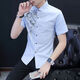 La marca de la casa de Hailan Home New White White Shirt para hombres de negocios para hombres Tendencia de impresión coreana 829 Blue de manga larga [Microelástica Anti-Wrinking] M Recomendaciones de referencia 85Jin [Jin equivale a 0.5 kg] a 105Jin [Jin equivale a 0.5 kg]