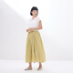 无印良品（MUJI）女式 强捻抽褶裙 长半身裙女夏季款裙子25年新品女装纯棉BE1VCC5S 黄色 M (160/66A)