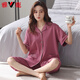 Yalu High-End 2025 Neue Pyjamas für Frauen im Sommer im Sommer reines Baumwoll kurzärmelige Hose für Sommer loser großer Strickjacke Home Clothing NX9898 4XL
