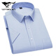 Siete Wolfs 2025 Camisa de manga corta para hombres de mediana edad de verano para ropa profesional de negocios sin planchar camisa de alta gama de hombres de algodón DX6623 38