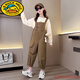 G.DuckKids Girls 'Suit Automn Suit 2025 Nouveaux salopets pour enfants Sautpousse à la mode Saison de deux pièces décontractée Ensemble de vêtements pour enfants et de grands vêtements pour enfants Couleur 160 cm
