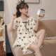 Luichen Girl Pyjamas Medies Summer Summer Thin de grande taille de style princesse Shorts à manches courtes mignons Spring and Summer Home Clothing Set 693 Pink M (poids recommandé 80-100 Jin [Jin est égal à 0,5 kg])