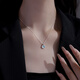Laomiao 925 sterling silver aquamarine collarbone chain for girls 2024 new cool and luxurious niche gift necklace 925 sterling silver aquamarine necklace