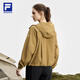 Fila Offizielle Frauenwebende Jacke für Frauen 2025 Herbst Neue Outdoor-Sportarten Einfacher loser Kapuze-Top Urdu Khaki-DK M 165/84a/m