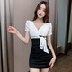 
BFXY nightclub work clothes, sexy dresses, nightclub KTV dress massage foot bath technician 3882 black 2XL Recommended 125-135Jin [Jin equals 0.5 kg]