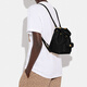 Coach (Coach) 23 Kordelschnallen Schließung Cowhide Leder -Rucksack Medium Damen Black Basic -Paket (Bag + Dust Bag)