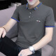 Hailan Precio Especial Bead Floor Polo bordado Polo para la delgada camiseta de manga corta de los hombres Top de la solapa de verano Breatable S5012 Azul XL adecuado para 130-145 Jin [Jin iguala 0.5 kg]