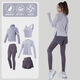 Yoga Top Deckt Bauchfett MM Kurzärärmelte Mesh T-Shirt für Frauenfitnesskleiderbezüge Hüften und schnell trocknendes Sommertraining Lotus lila [Langarmärte] Drei-teilige TC15917 S