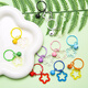 Kunsui Colorful Star Flower Acrylic Keychain Pendant Diy Keychain Dingling Small Fresh Couple Book Packaging Ornament Transparent Star Keychain [Random Color Mixed 10 Packs]
