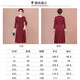 Homesee in Übersee leichte Luxus High-End-Kleid mit mittlerer Rock breites Dame fremdstil Mutterkleid rotes langärmeliges Kleid Hochzeit Frau Frau Red L [90-110jin [Jin entspricht ungefähr 0,5 kg]]