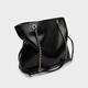 CHARLES&KEITH25秋季新品大容量柔软抽绳链条福袋包托特包包女包CK2-20782654 Black黑色 L