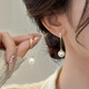 Auspicious God-given long tassel pearl earrings for women sterling silver 2025 new style earrings earrings slimming face earrings long tassel pearl earrings