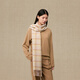 
Ordos 1980 pure cashmere checked two-color comfortable scarf for women commuting long scarf 25 autumn and winter soft wax powder 180cmX30cm