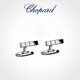 萧邦（Chopard）精钢几何方体银色简约时尚袖扣男生父亲节礼物 银色袖扣