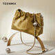 Tianmeiyi Bag féminin Sac nuage de vache de vache Nouveau sac plié chinois plié petit sac à balle en or sac d'anniversaire cadeau pour petite amie Olive Green